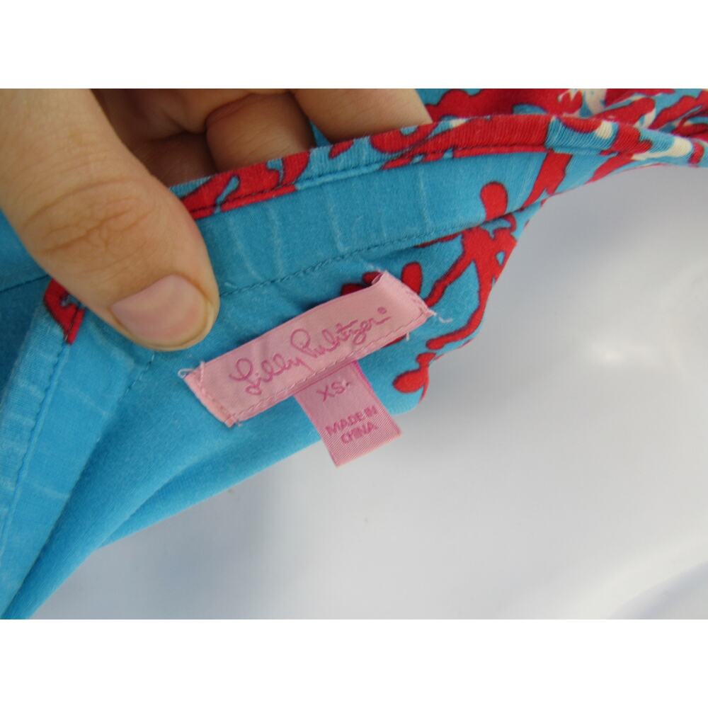 Lilly Pulitzer Jules Strapless Maxi Dress Turquoise Coral Cascade Womens XS - Picture 4 of 5